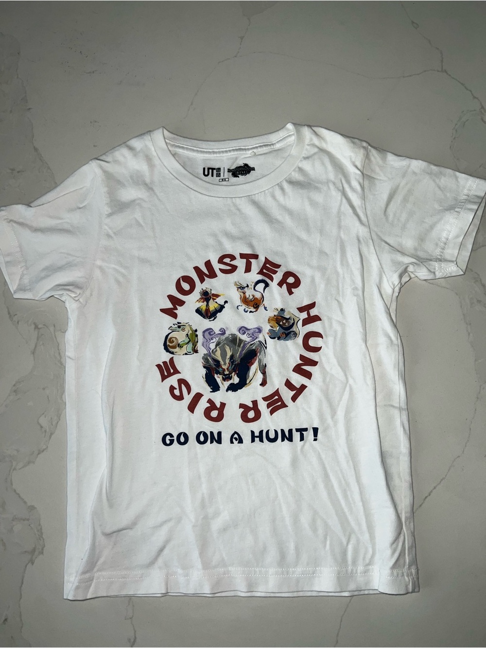 Uniqlo White Kids Monster Hunter Rise Graphic Tee